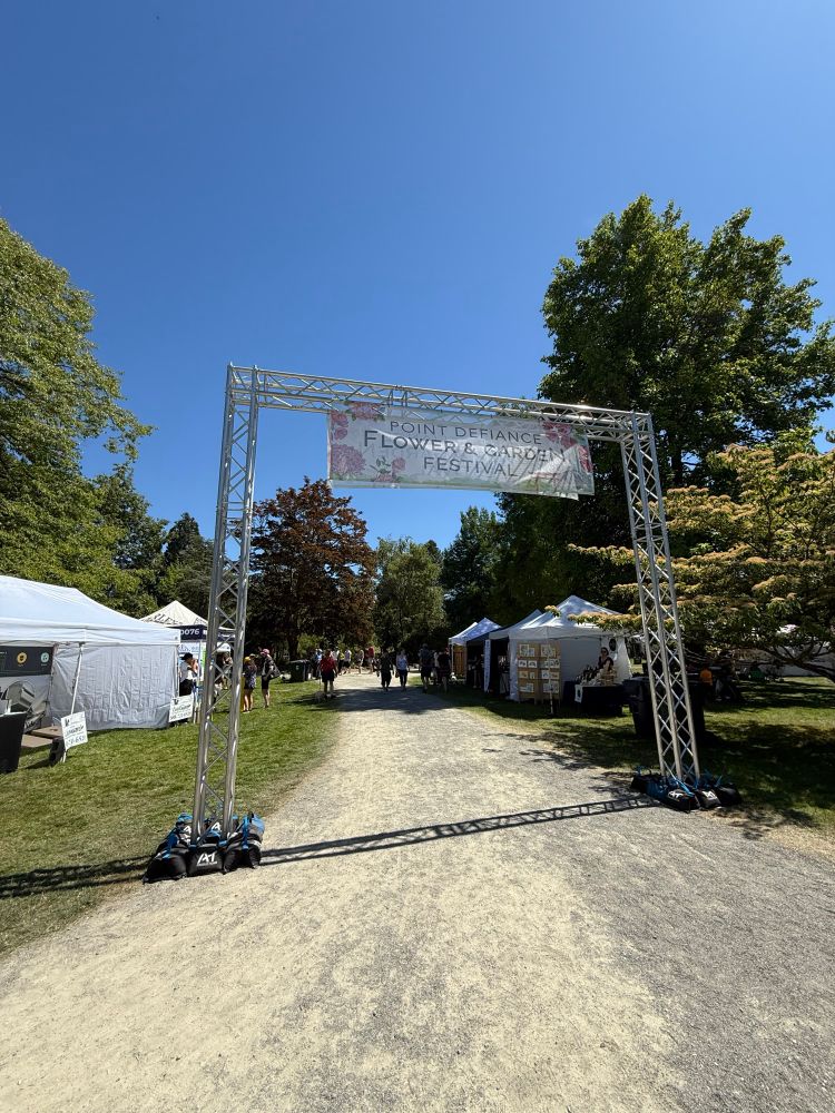 Point Defiance Flower and Garden Festival banner in park 