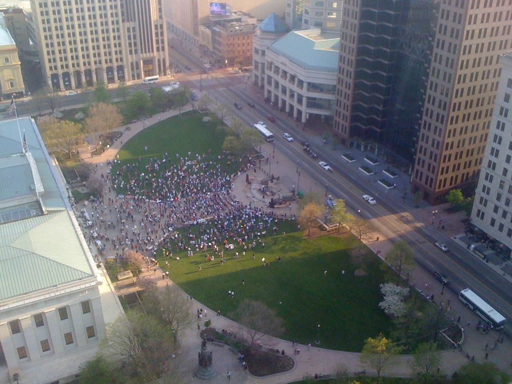 Tea Party protest in front of the Ohio Statehouse, April 15, 2010.