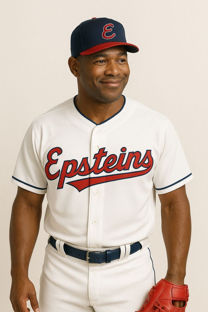 An AI-generated image of a man in a Cleveland Epsteins uniform.