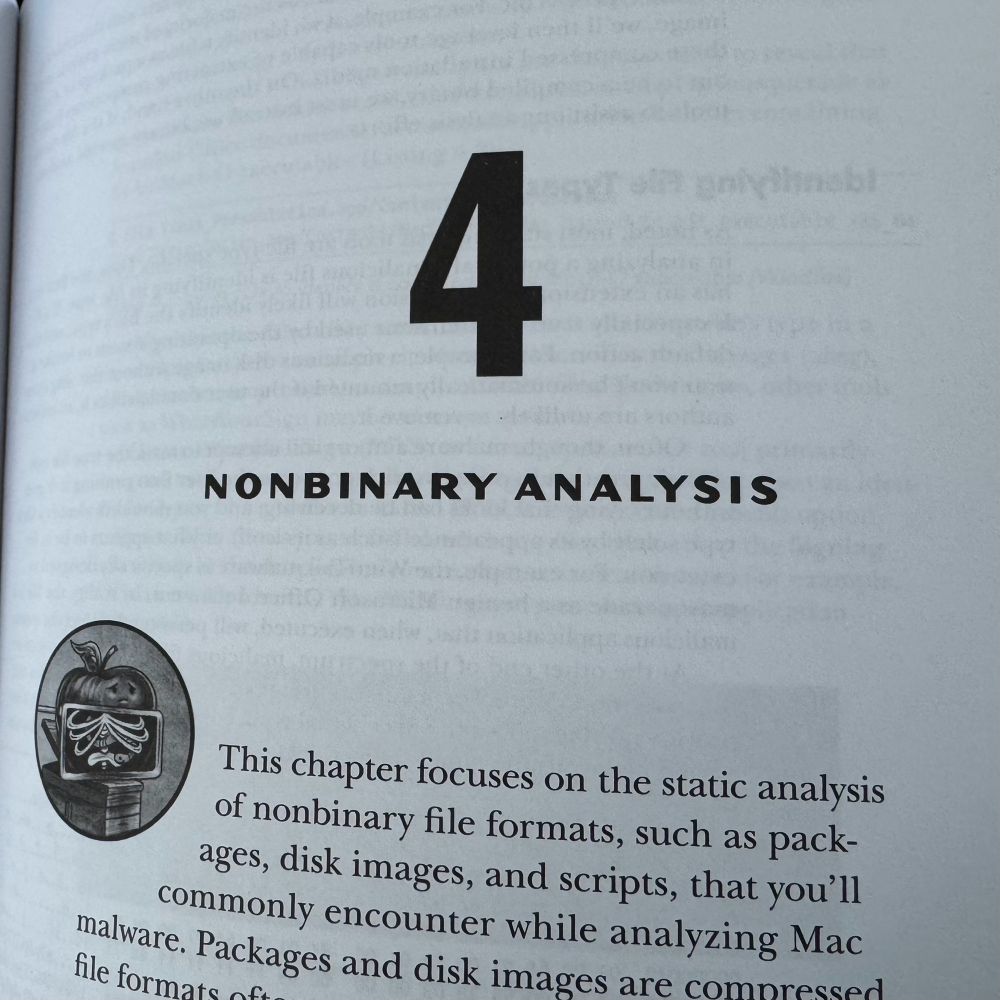 From Pat Wardle’s beloved tome, “The Art of Mac Malware”:

4

NONBINARY ANALYSIS

This chapter focuses on the static analysis of nonbinary file formats, such as packages, disk images, and scripts, that you'll commonly encounter while analyzing Mac malware. Packages and disk images are compressed file formats-