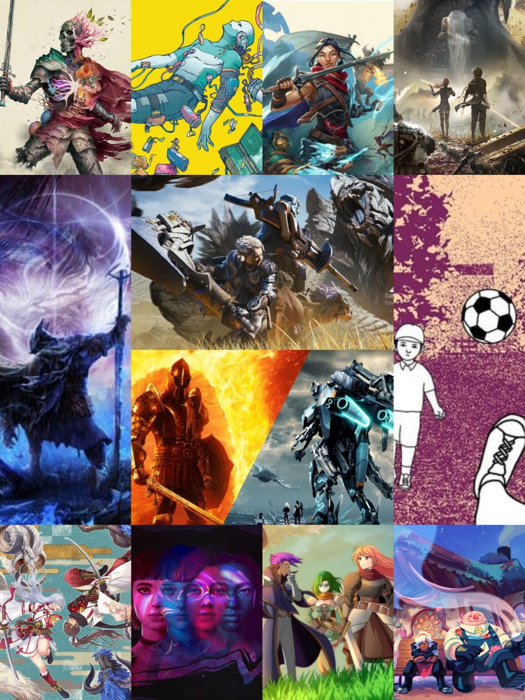 (From top left to bottom right) Avowed, Citizen Sleeper 2: Starward Vector, Eternal Strands, Clair Obscur: Expedition 33, Elden Ring Nightreign, Monster Hunter Wilds, Oblivion Remastered, Xenoblade Chronicles X Definitive Edition, Despelote, Rune Factory: Guardians of Azuma, Lost Records: Bloom & Rage, Our Adventurer Guild, Wanderstop.