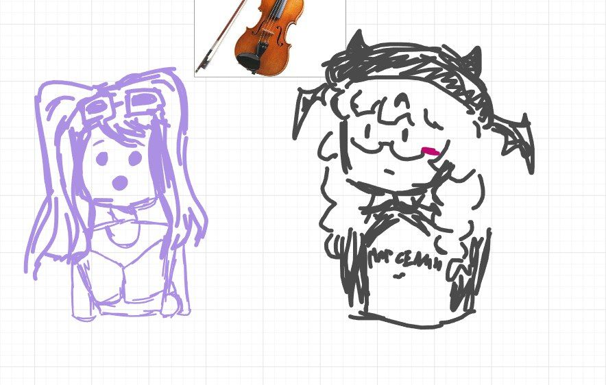 on the left, my friend's roblox avatar, on the right - mine (mentioned earlier Sophie)