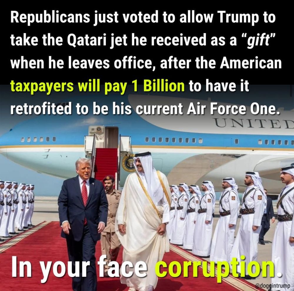 Republicans just voted to allow Trump to take the Qatari jet he received as a 