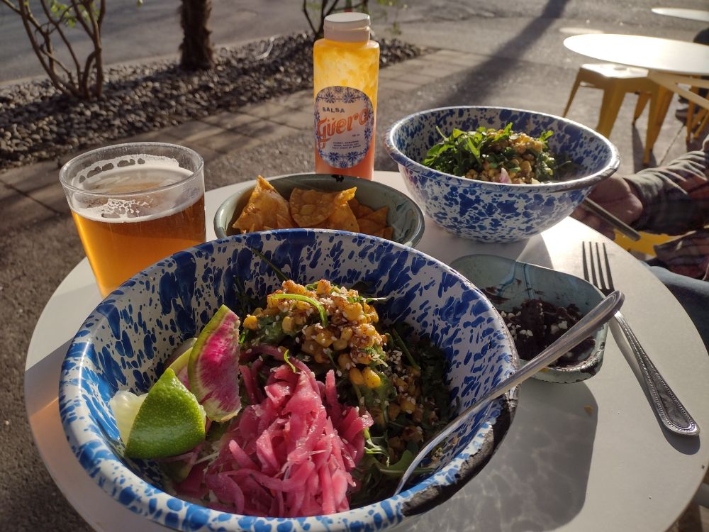 Excellent meal outdoors at Guero 