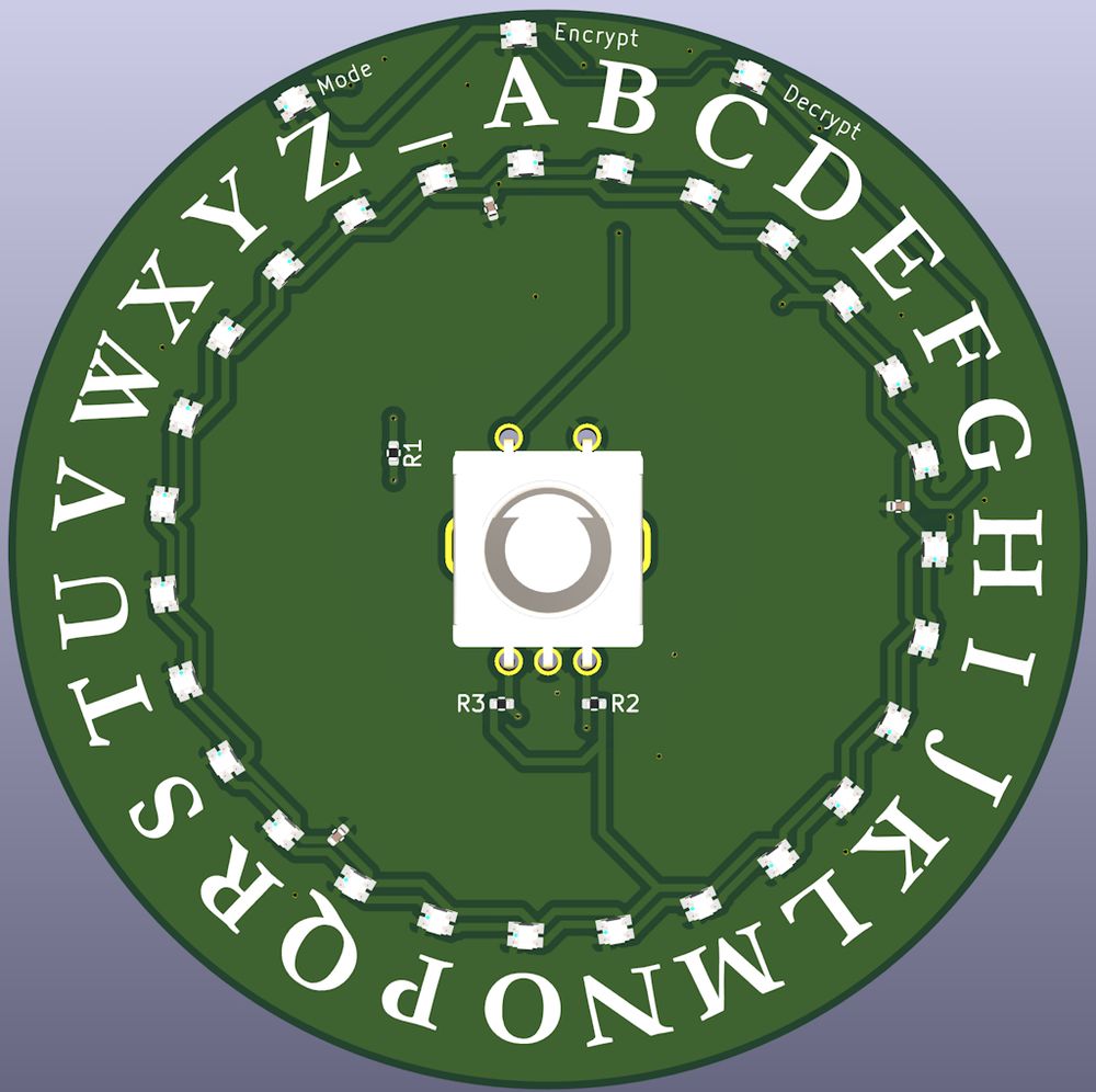 Cipher Decoder Ring PCB Front