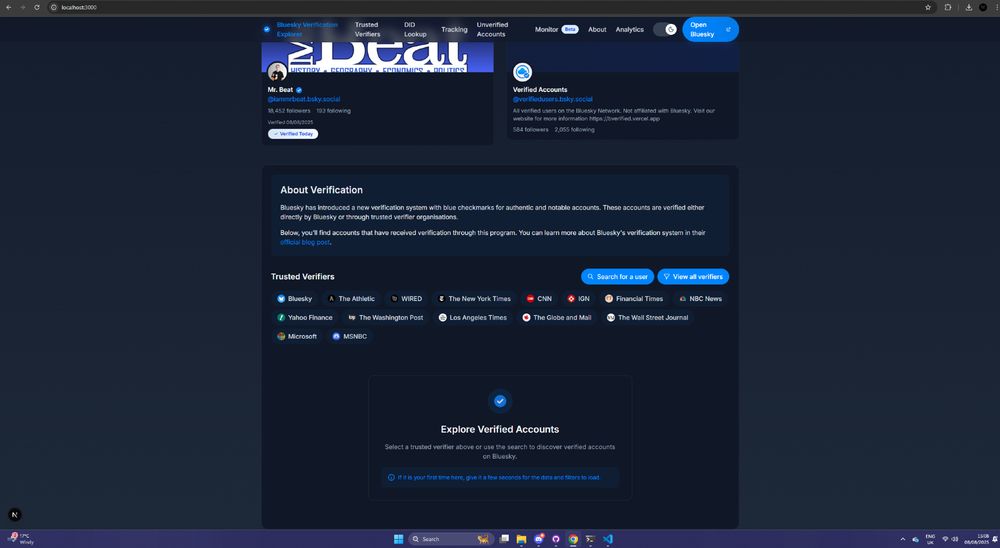 dark mode showing for verified tracker.