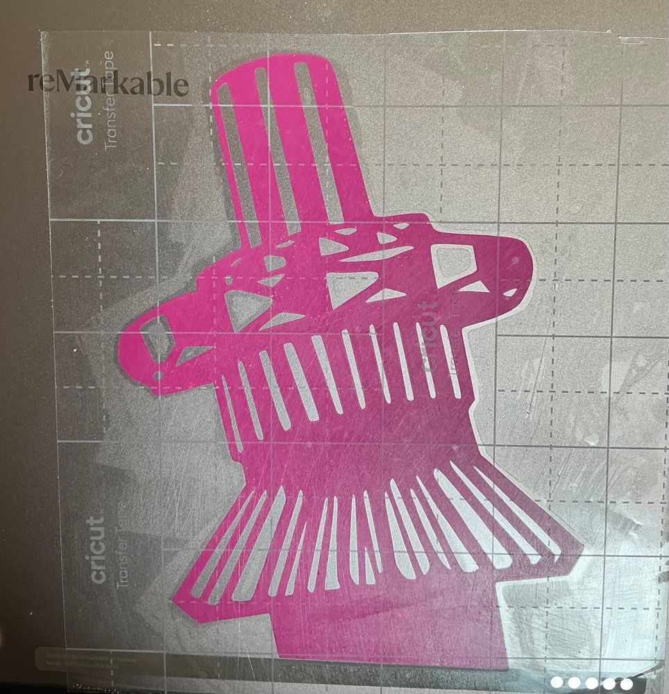 Transfer tape used to pick up the design and place on the new surface