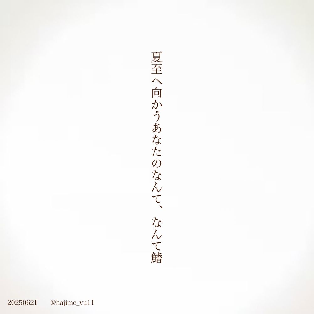 夏至へ向かうあなたのなんて、なんて鰭
／湯島はじめ