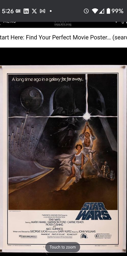 Original Star wars movie poster 