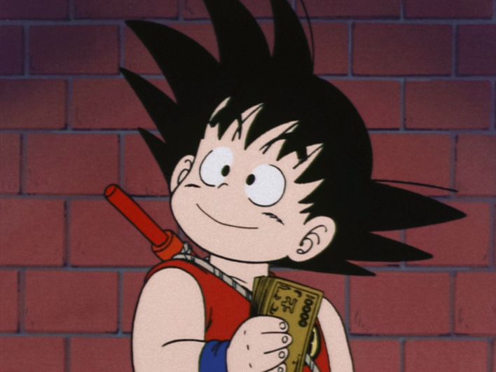 Kid goku smiling