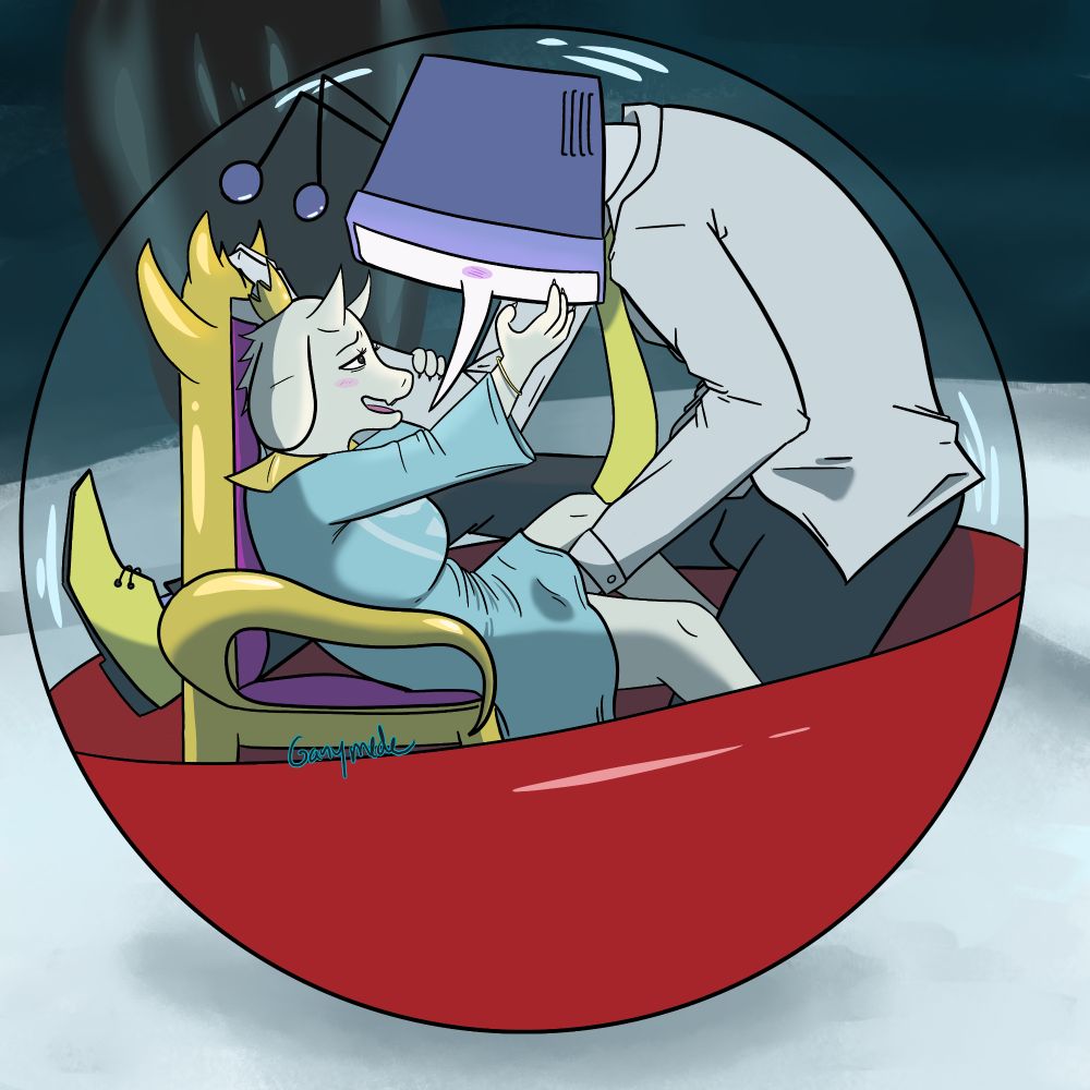 Tenna and Toriel (calling their pairing Tenniel) in a capsule pod reenacting a similar scene to one in the fanfic mentioned in the post. 

Tagging in here as well as in another comment bc I want to see if it helps at all

#tenniel #deltaruined #deltarule34 #deltarunensfw