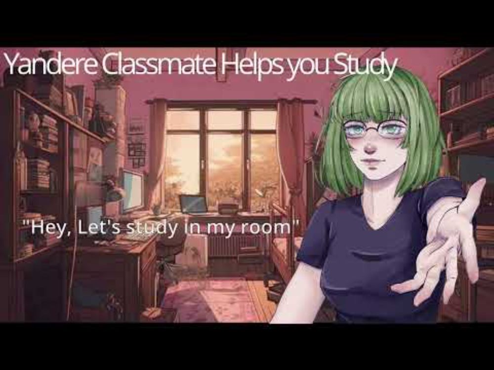 [F4M] Yandere classmate helps study [kissing] [yandere] [slight spice] [college]