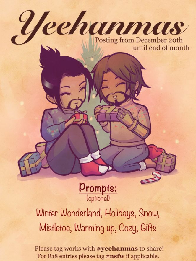 Hanzo and Cassidy exchanging gifts to promote the yeehanmas event