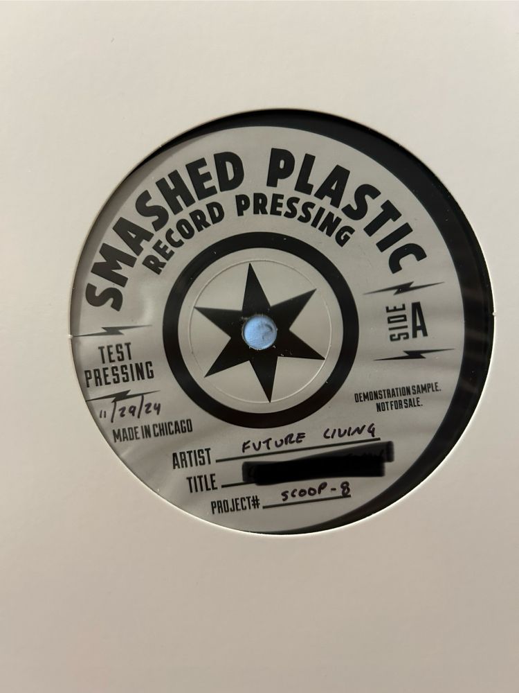 Test pressing for a new album by Future Living.