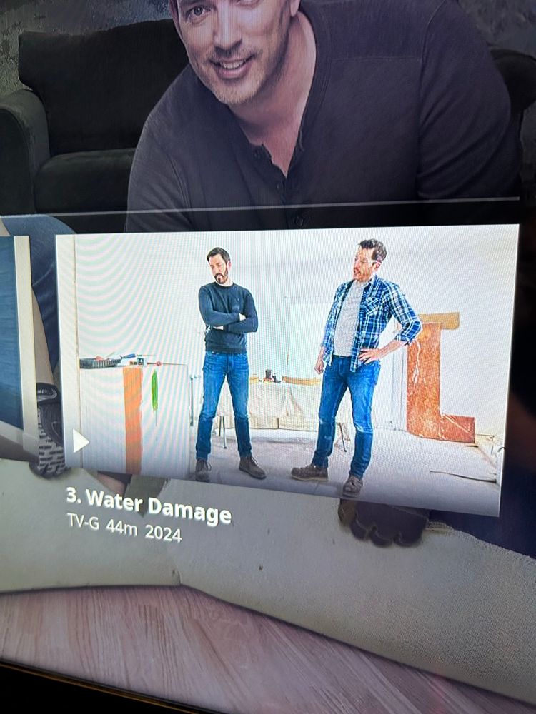 A screen-grab of a Property Brothers episode entitled “Water Damage”, presumably a tribute to the only band from Austin this century who matters. 