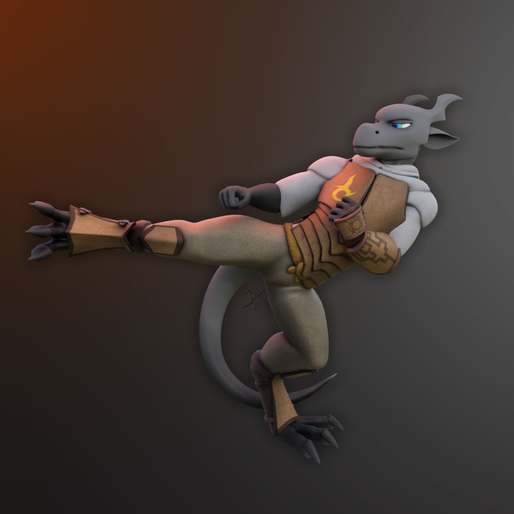 Bremen doing a karate high kick