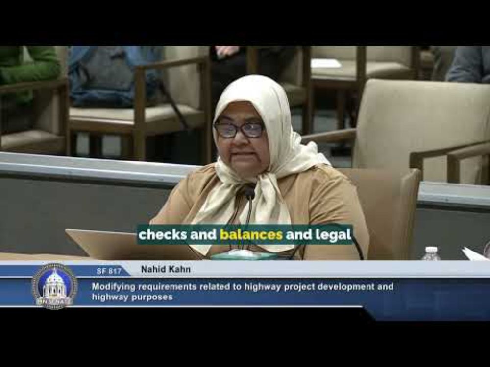 Nahid Khan Testifying in Support of the Highway Justice Act