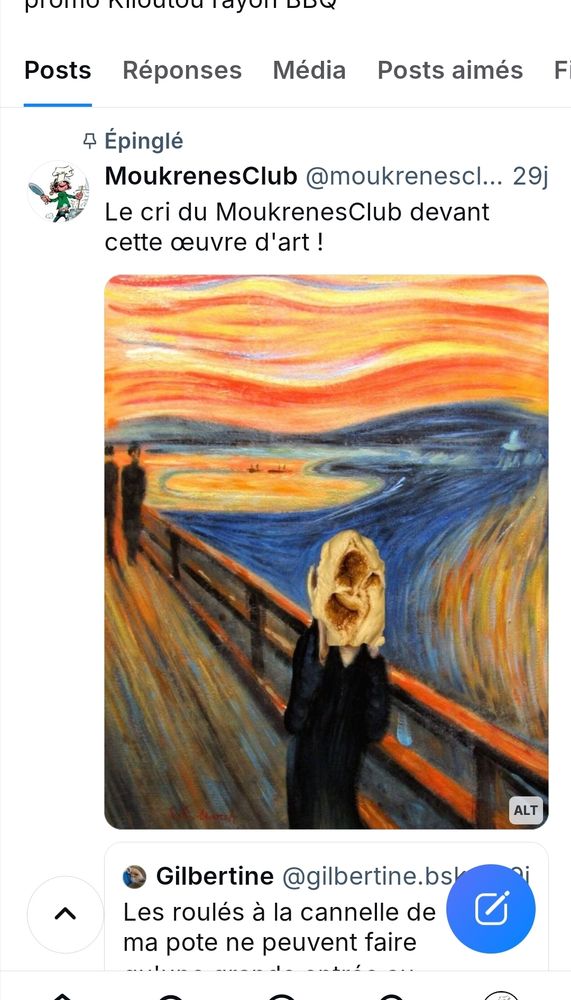 Détournement artistique des roulés à la cannelle: Le cri de Munch