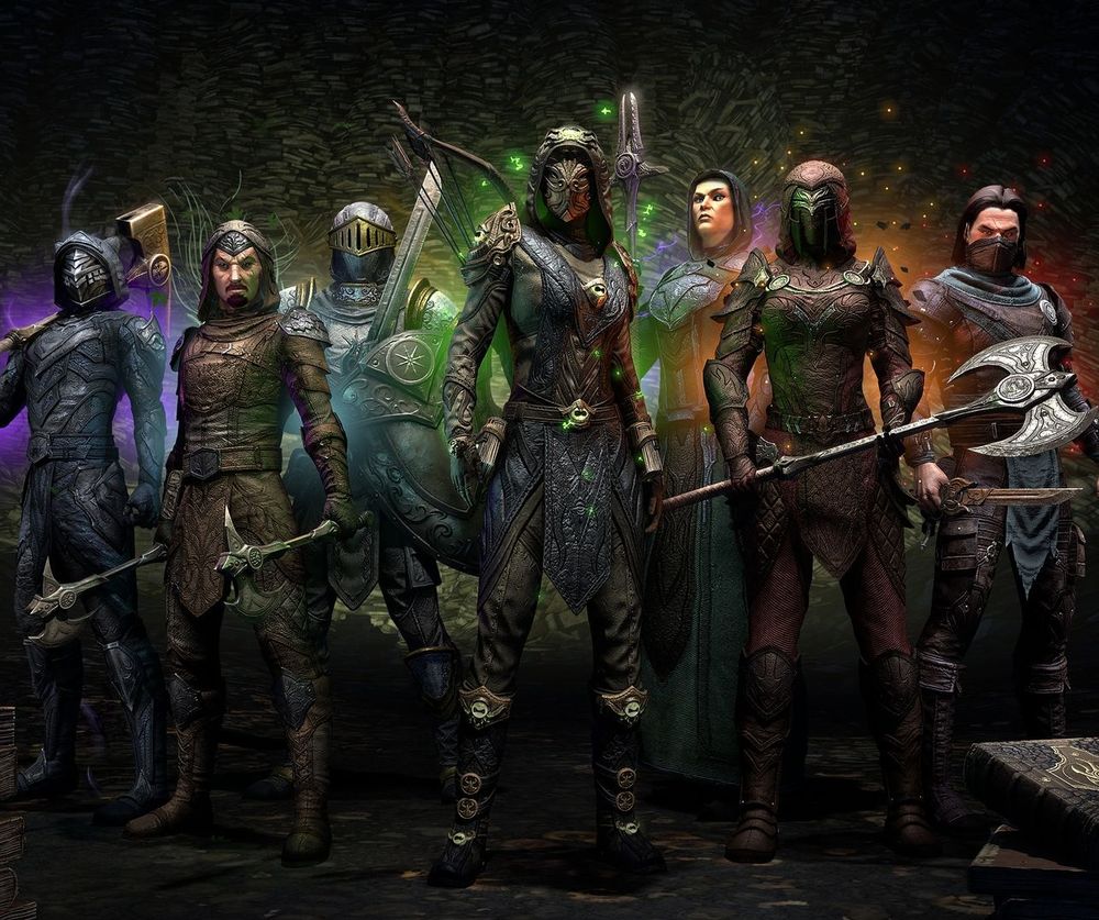 Adventures from all classes stand at the ready with their weapons.