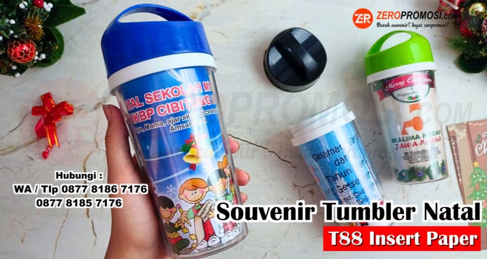 Souvenir Tumbler Natal Kode T88 Insert Paper Full Color Christmas