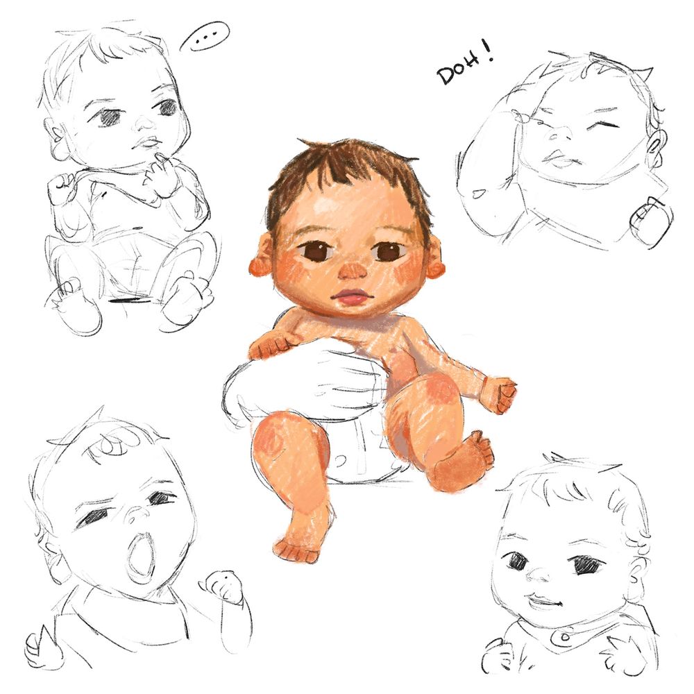 Doodles of a baby