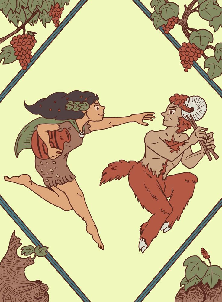 A maenad chasing a satyr.