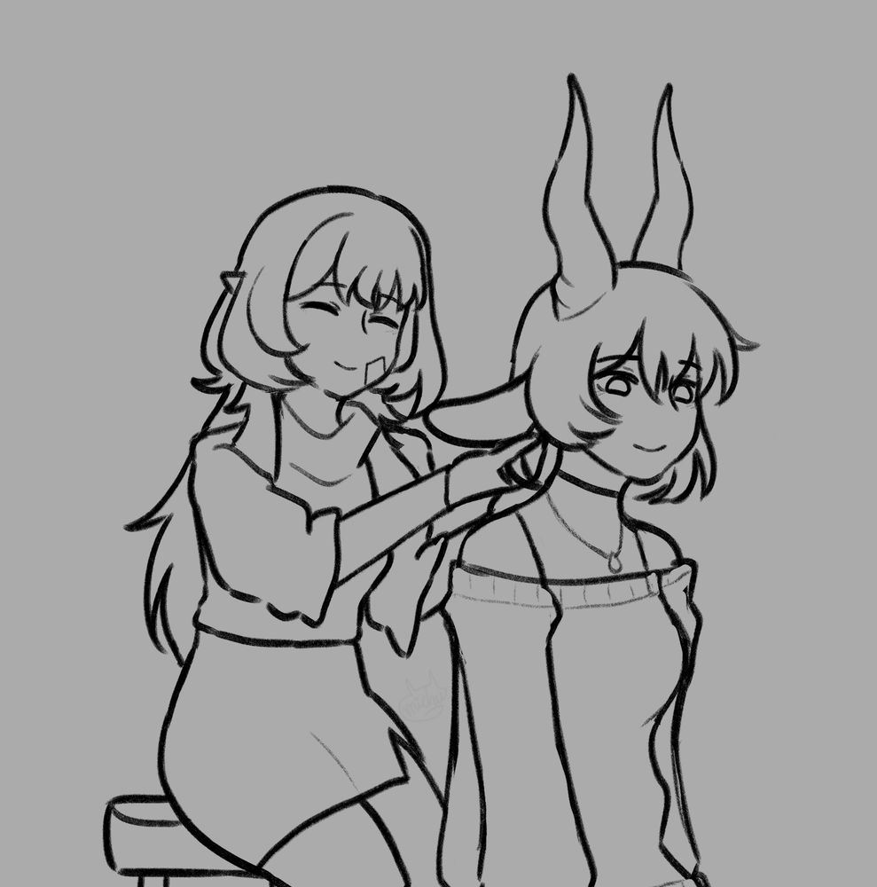 Black and white version of the previous drawing