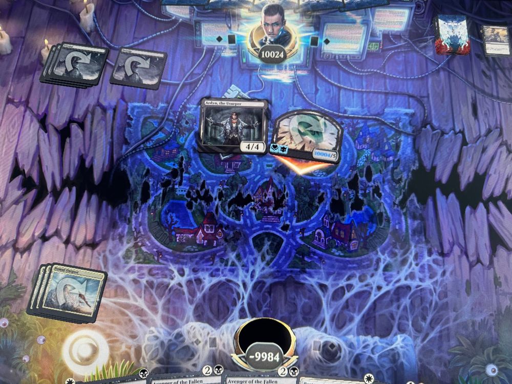 Mtg Arena board state: winning player has 10024 life and I have -9984 life
The have the cards Jumbo Cactuar and Arden the Usurper in play