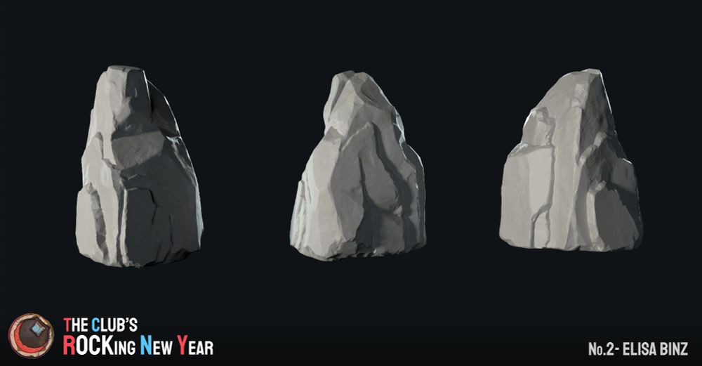 Rock sculpted in ZBrush for The Club's Rocking New Year