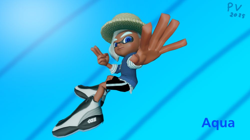 My inksona Aqua in Blender.