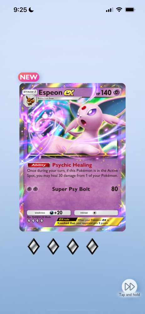 Espeon EX card from Pokémon tcg