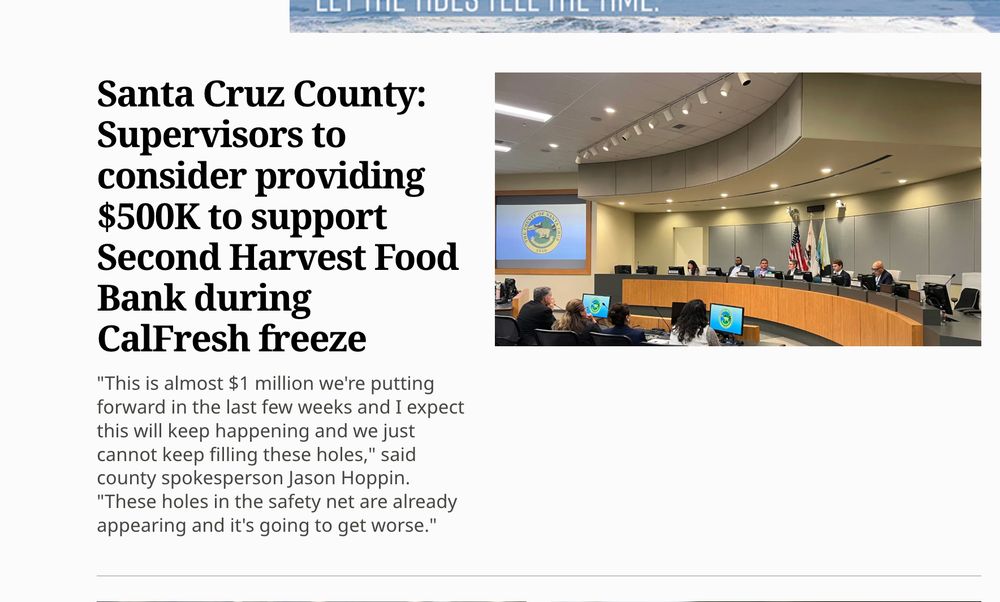 Image of local paper writing about SNAP cuts.