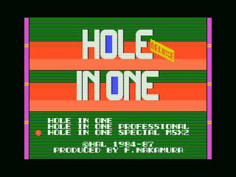 Hole In One Deluxe [MSX1, MSX2, 2Mb cartridge, 1984/1987 HAL Laboratory]