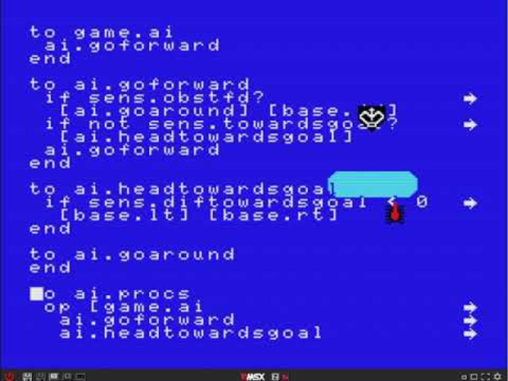 TANK AI - Live programming with MSX-Logo