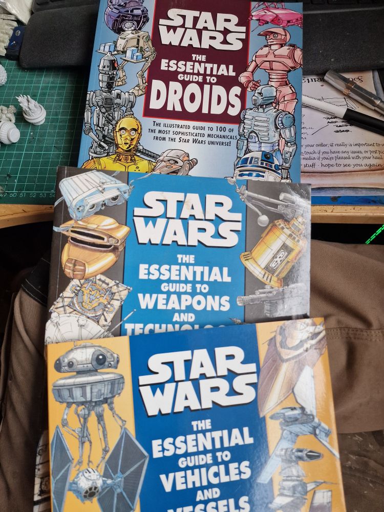 Set of three Boxtree books - Star Wars essential guides to Vehicles, Weapons and Droids.