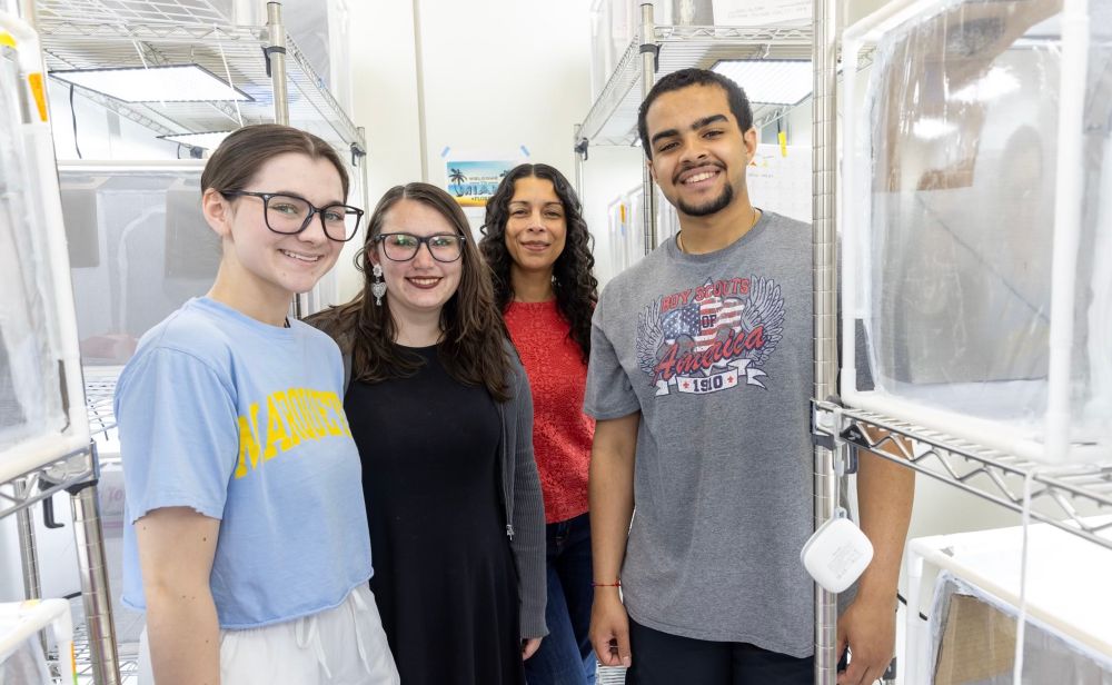 Team wasp in our wasp rearing room with experimental colonies