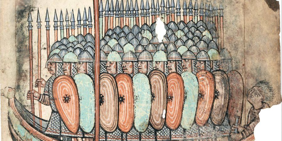 Enluminure montrant des vikings