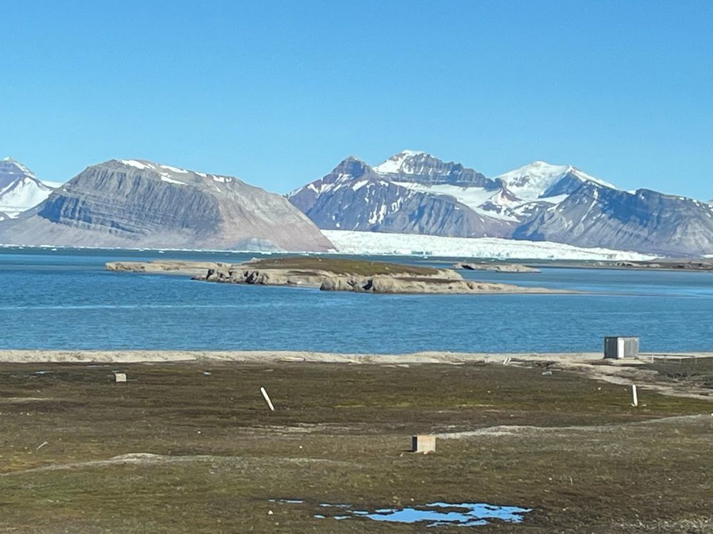 a fjord in Svalbard with a glacier in the background