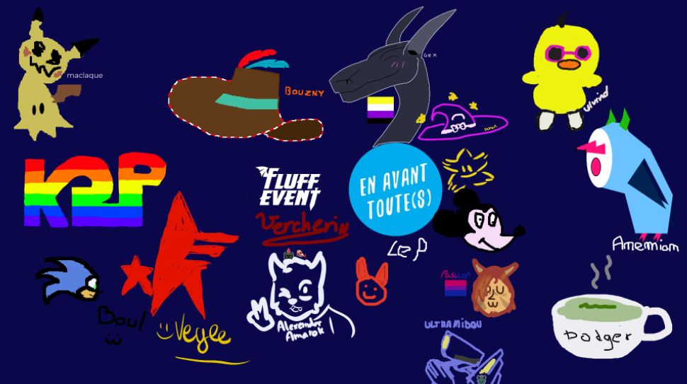 Un magma avec plein de dessins des gens aillant participé au cst fluff 2025