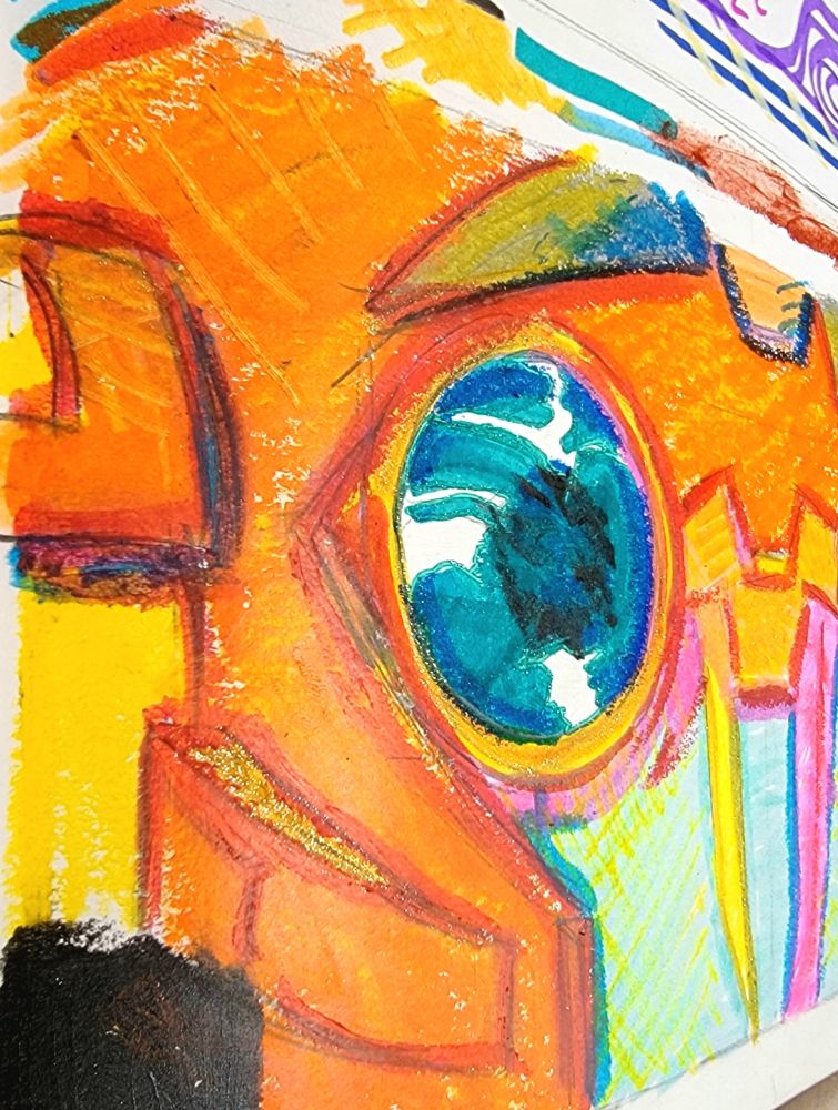 Left half of the drawing glitter closeup