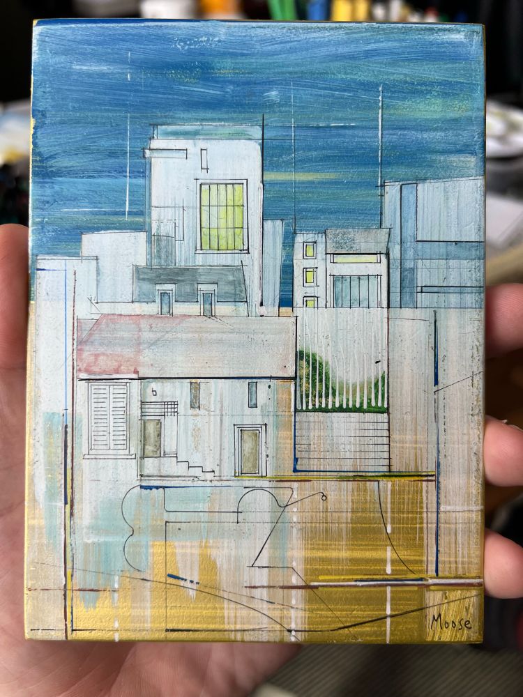 Drawing of a part of a city 