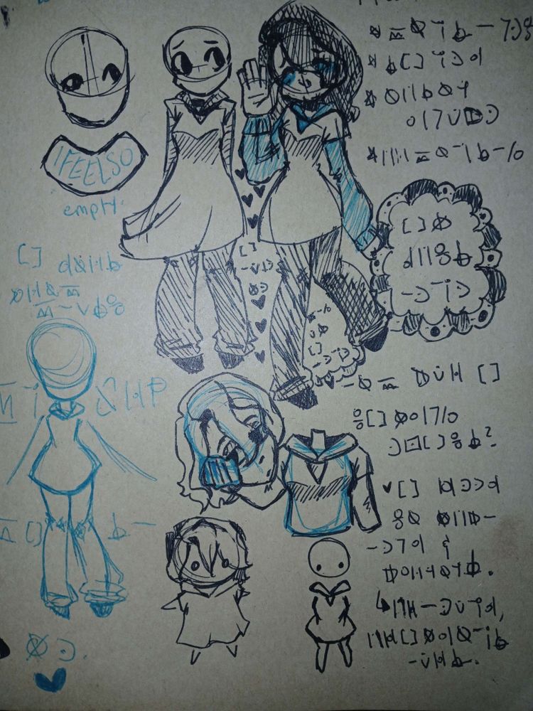 sketch page of vent art cause i was feeling very much stuck in my head :)