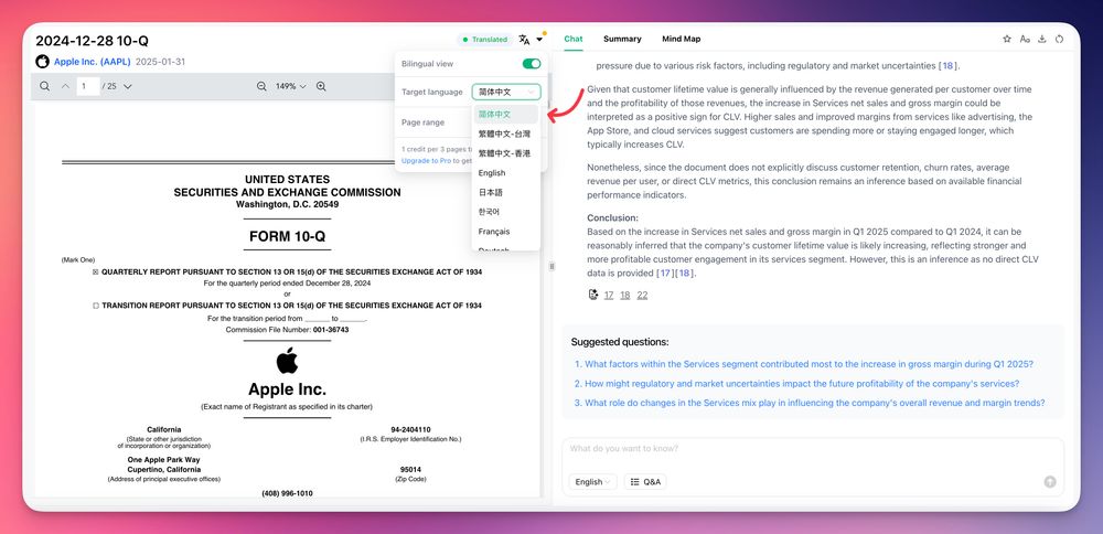 Financial Report Multilingual Translation & Simplified Chinese Localization🥳

AI-powered precise financial report translation, automatically preserving document format.

Multiple pages have been localized into Simplified Chinese.