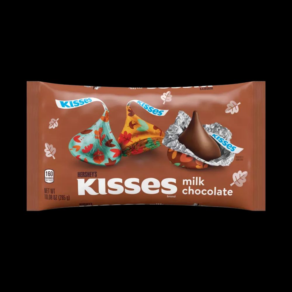 HERSHEY'S KISSES Fall Foils Milk Chocolate Candy, 10.08 oz bag