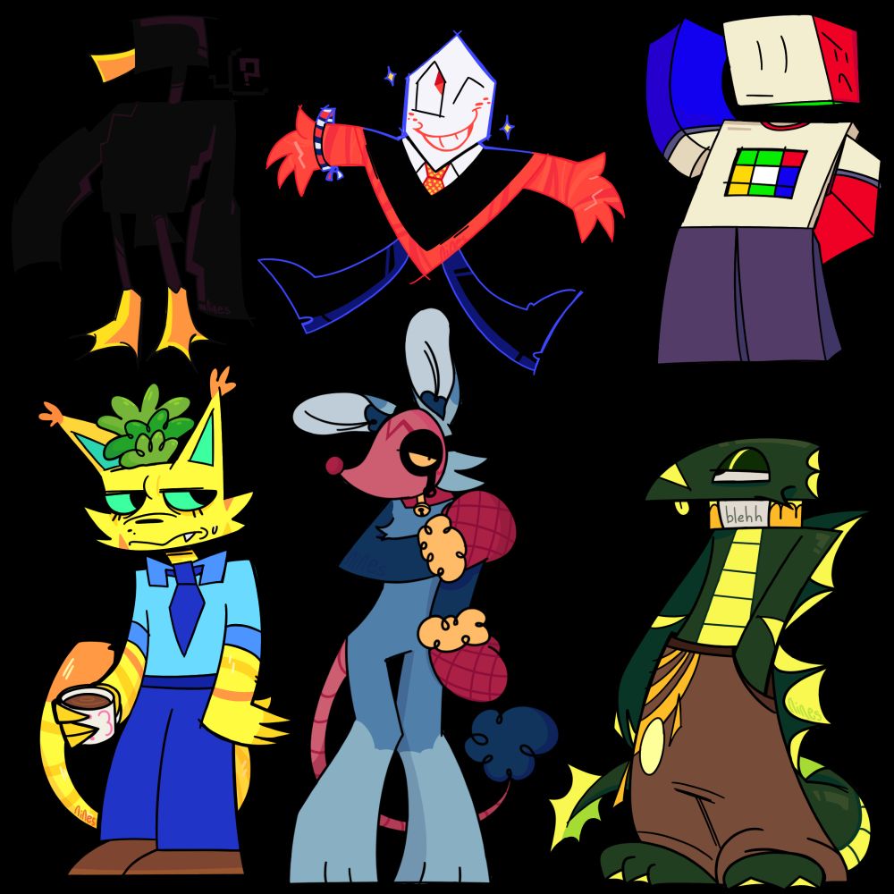 attack link to find each character
https://artfight.net/attack/9773955.bunch-of-cool-lil-guys 
