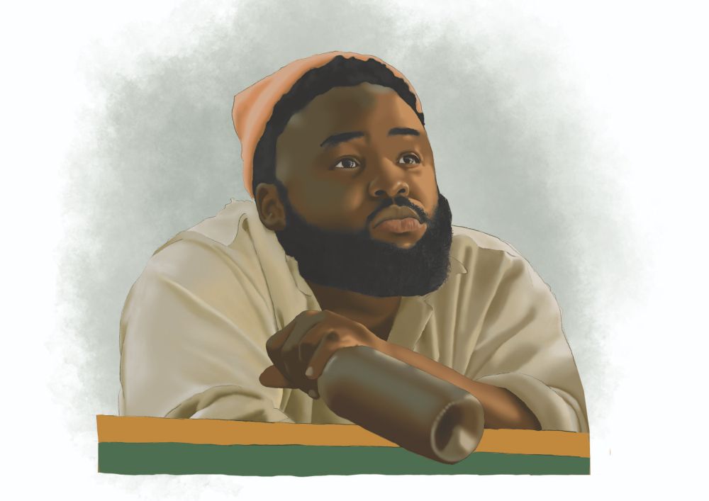 Digital painting of Olu from Our Flag Means Death