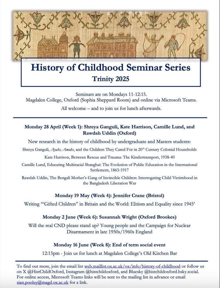 Image of the full programme for the term, DM for text version