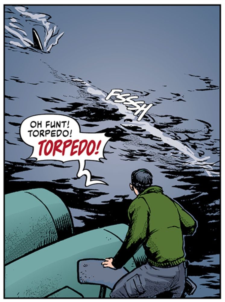 Comic strip featuring a fake swear word - "Funt"