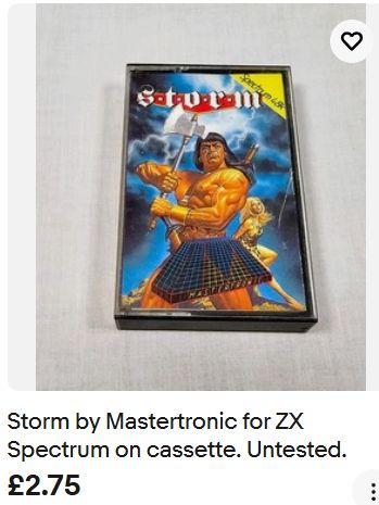 Front cover of a Speccy game featuring a manly Barbarian. The Mastertronic logo is placed in such a way as it looks like he's wearing a skirt.