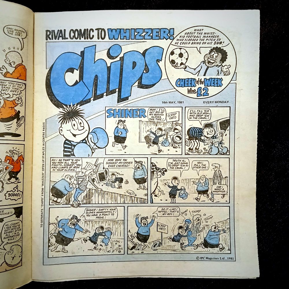 Front page of the Chips section of Whizzer and Chips comic from 16th May 1981.